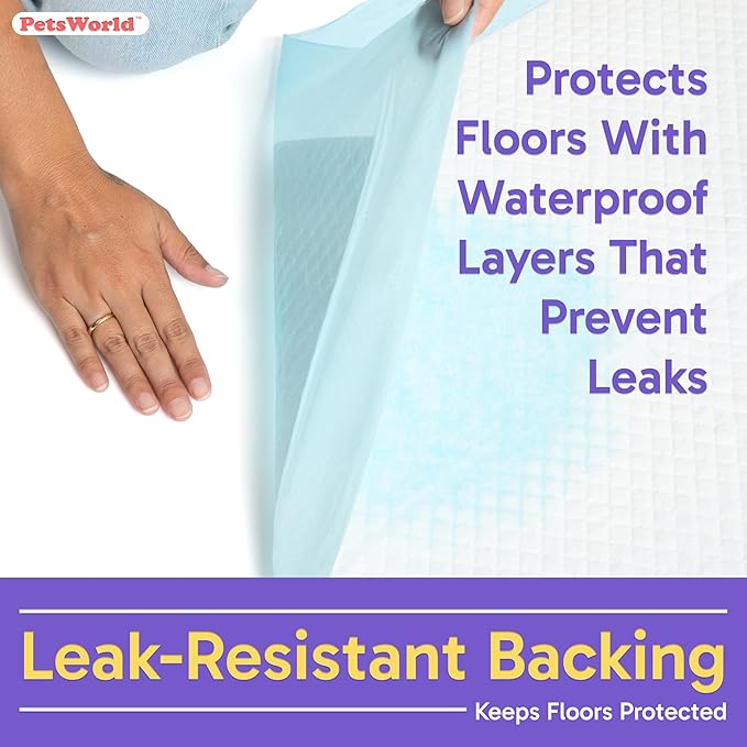 PETSWORLD Puppy Pads, 23x36 Inch, 600 Count - Puppy Pee Pads for Dogs, Tear Resistant, Economy Value, Super-Absorbent Polymer Gel Core, Perfect for Puppies, Smaller Dogs