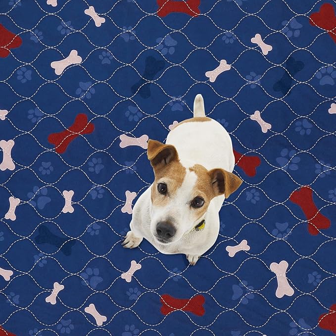 Washable Pee Pads for Dogs + Pet Grooming Gloves - Waterproof & Non-Slip Fast Absorbing Puppy Potty Training Pads,Reusable Whelping Pads, Pee Pad for Guinea Pig Cage,Dog Playpen Mat