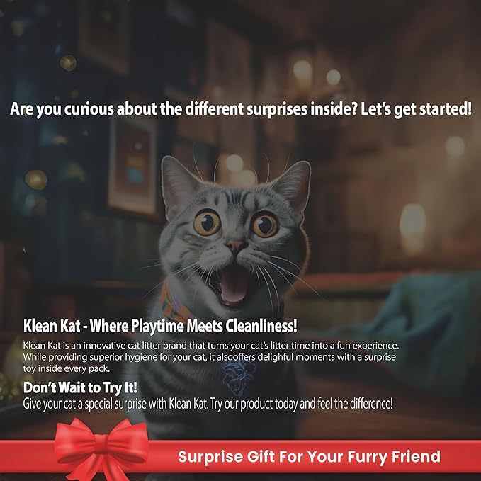 All Natural Clumping Cat Litter – Multiple Scents – Low Dust, Odor Control – (Lavender) 18 lb - Surprise Toy Inside