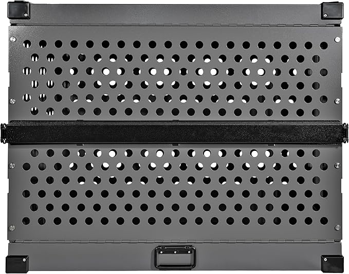 Heavy Duty Fully Collapsible Powder-Coated Aluminum Dog Crate - Large (Gray)