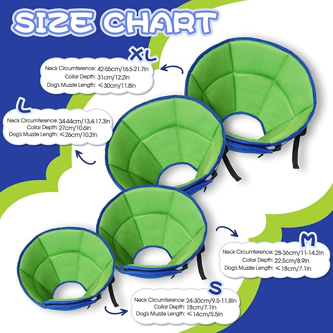 Dog Cone Collar After Surgery, Adjustable Soft Recovery Cone for Small Dogs to Stop Licking, Light-Weight Comfortable Elizabethan Collar for Dogs Anti-Bite Lick Protective Wound