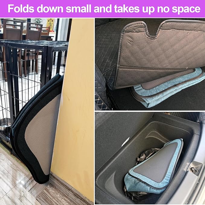 PetDogCatDrying Box Waterproof Anti-Hair Flying Portable Cat Cage Kennel Portable Foldable Cat Drying Room Pet Dry Room Pet HairDryerClean Grooming House Dryer Cage for Cats/Dogs (Trapezoid Purple)