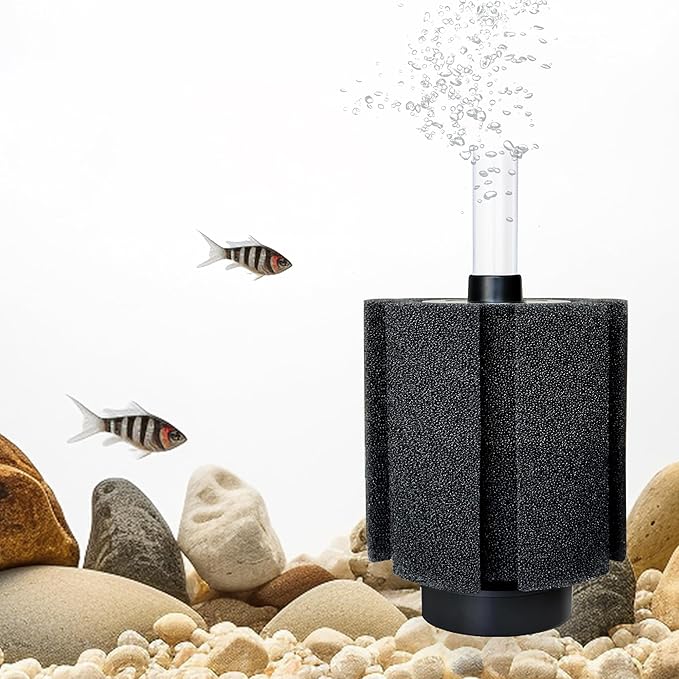 4 Pack 70-80 Gal Aquarium Sponge Filter with Air Stone and Ceramic Filter Media Quiet Fish Tank Filters for Breeding Fry Betta Shrimp Fish Tank with Accessories