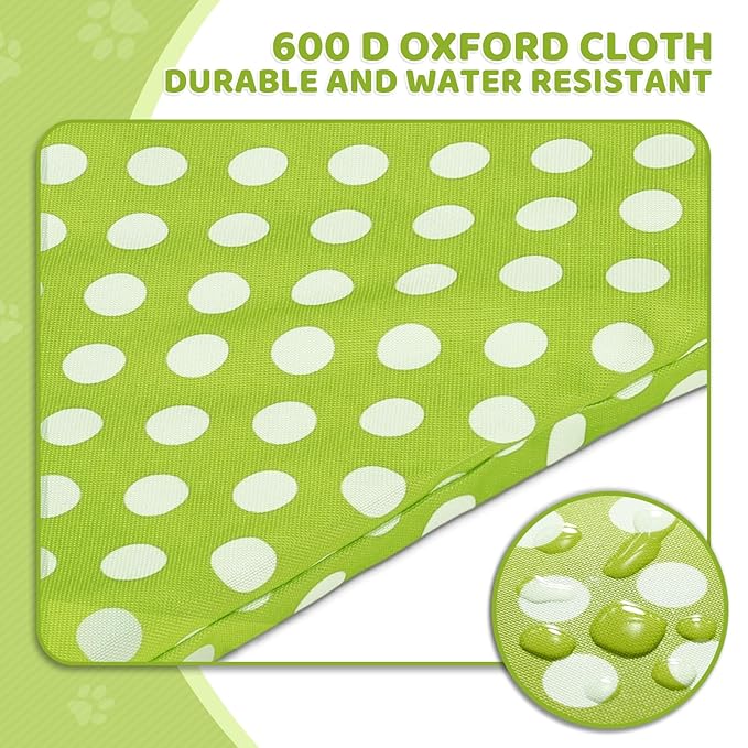 Magshion Foldable Pet Stroller, 3-in-1 Dog Travel Jogger with Detachable Carrier, Cup Holder, Storage Basket, Folding Carrier for Small/Medium Dogs & Cats Up to 33 lbs, Lawn Green Polka Dots