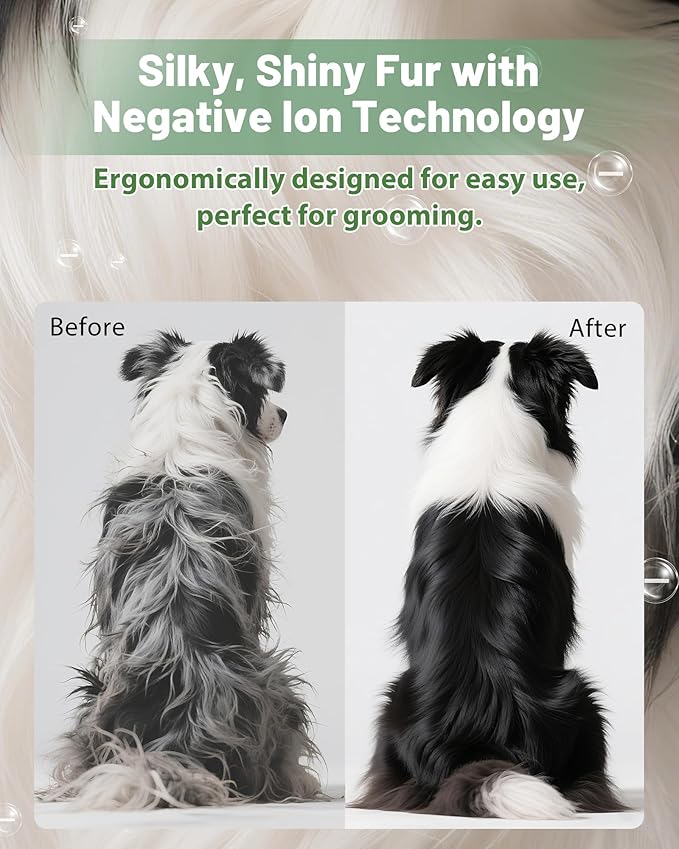 Hands-Free Dog Hair Dryer – Low Noise Pet Grooming Blower for Small & Medium Dogs Cats, Fast Drying, Adjustable Heat & Speed, Portable (Green)