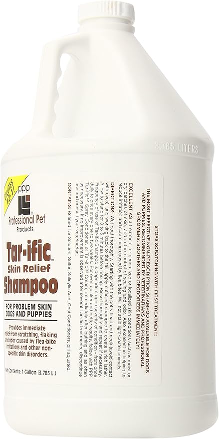 PPP Tar-ific Skin Relief Shampoo for Dogs - Soothe Hot Spots, Dryness, Flaking & Itching - Nourishes & Relieves Skin Issues - 1 Gallon