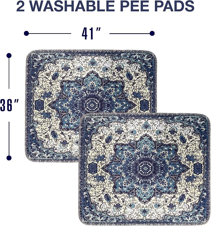 Washable Pee Pads for Dogs - Super Absorbent Reusable Puppy Training Pads - 100% Waterproof, Leak-Proof & Non-Slip Whelping Pads for Pet Housebreaking