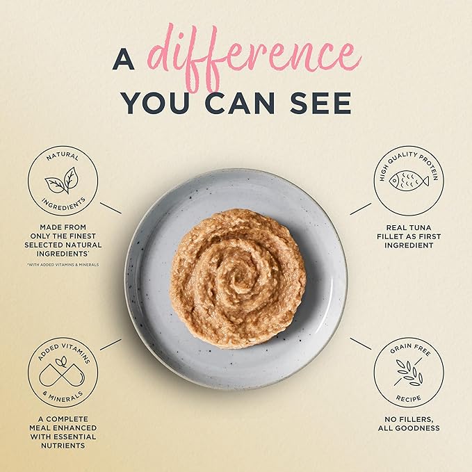 Reveal Entrées Natural Wet Cat Food Paté, Grain-Free with Added Vitamins & Minerals, Carrageenan-Free Tuna Fillet with Salmon Paté Recipe (24 x 2.47 oz Cans)