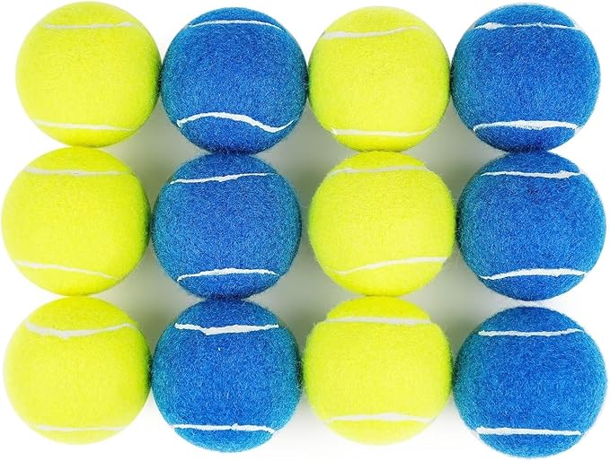 Prime Pets Tennis Balls for Dogs, Non-Squeak, 12 Pack, Thick Bouncy Dog Balls, Dog Toy Balls for Indoor Outdoor Play, Fetch Toys for Medium, Large Dogs