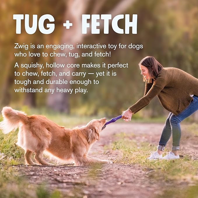 WEST PAW Zogoflex Echo Zwig Squeezy Dog Fetching Stick – Bouncy, Hollow, Squishy Interactive Toy for Puppies, Large Dogs – Floatable Stick, Lightweight Chewy Toy for Catch/Fetch – 13.75”, Hot Pink