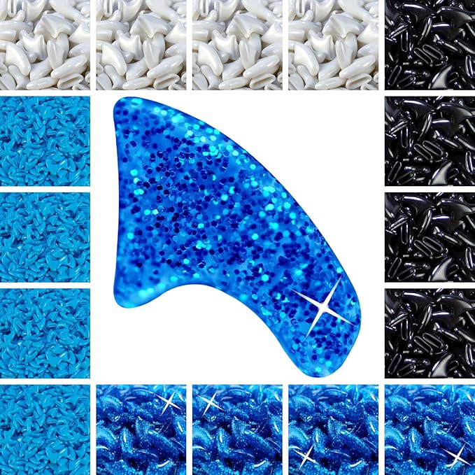 zetpo 80 pcs Cat Claw Covers | Cat Nail Caps | with Adhesives and Applicators (L, White, Black, Blue Glitter, Sky Blue)