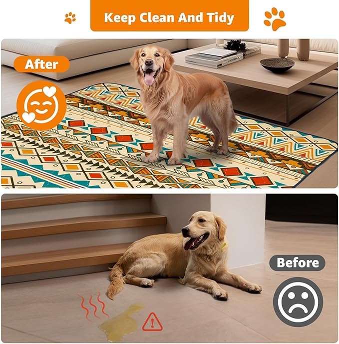 LOOBANI Reusable Pee Pads for Dogs Extra Large: 72"x 72" Washable Puppy Pads Waterproof , Super Absorbent Whelping Pad, Leak-Proof & Non-Slip Dog Playpen Mat for Floor,Potty,Training,Cage (Yellow)