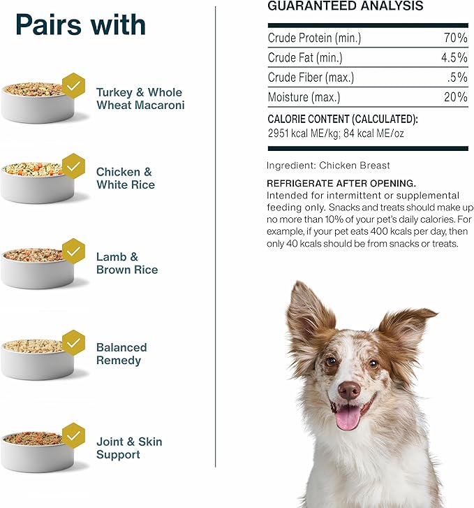 JustFoodForDogs Snack for Dogs, Single-Ingredient Chicken Healthy Dog Treats, 18 oz