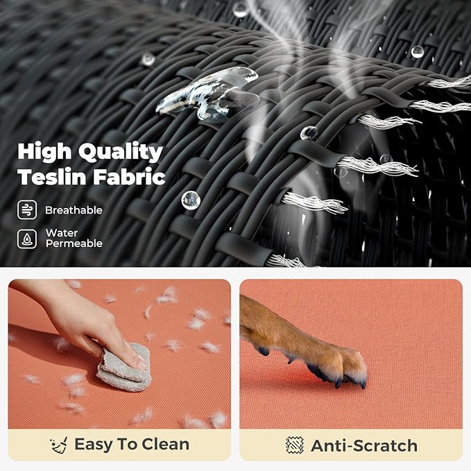 Veehoo Elevated Dog Bed, Outdoor Raised Dog Cots Bed for Medium Dogs, Cooling Camping Elevated Pet Bed with Slope Headrest for Indoor and Outdoor, Washable Breathable, Medium, Red, CWC2204