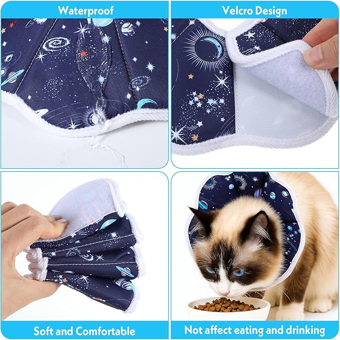 Soft Adjustable Cat Cone Collar Lightweight Cat Recovery Collar to Stop Licking Protective Cats Neck Cone After Surgery for Small Animal Cats Kittens Puppies After Surgery Grooming