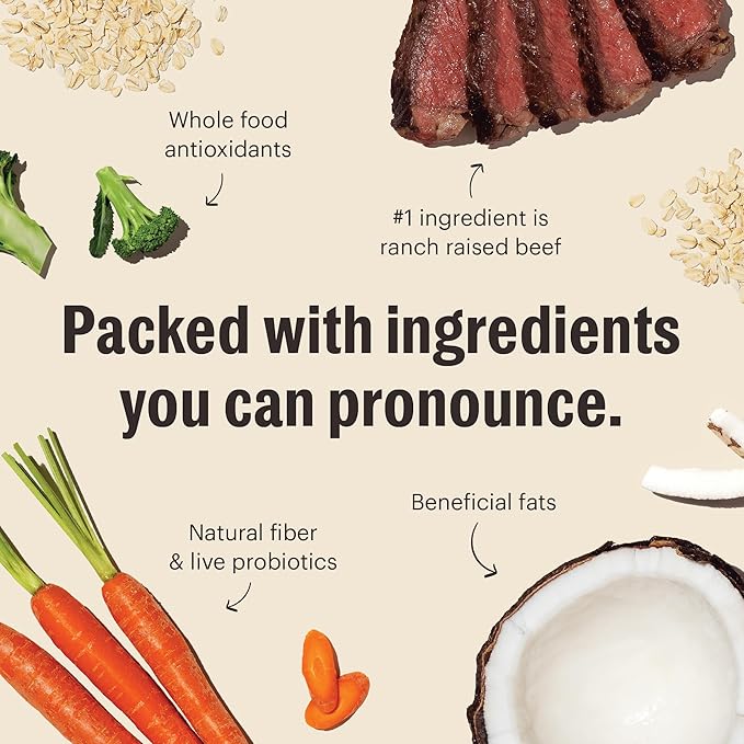 The Honest Kitchen Human Grade Whole Food Clusters Dry Dog Food - Whole Grain Beef & Oats, 20 Pound Bag