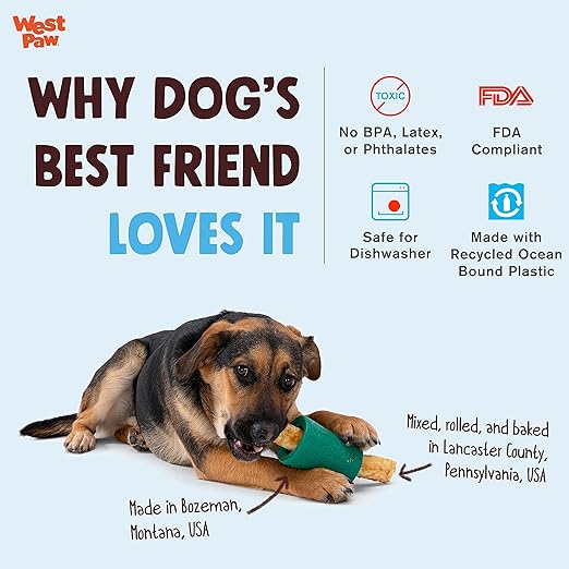 WEST PAW Funnl Dog Chew Toy - Interactive Treat Toys for Dogs - Toy Fillable with Earth Animal No-Hide Chews - Large 4.25" Tropic Red | Made in USA