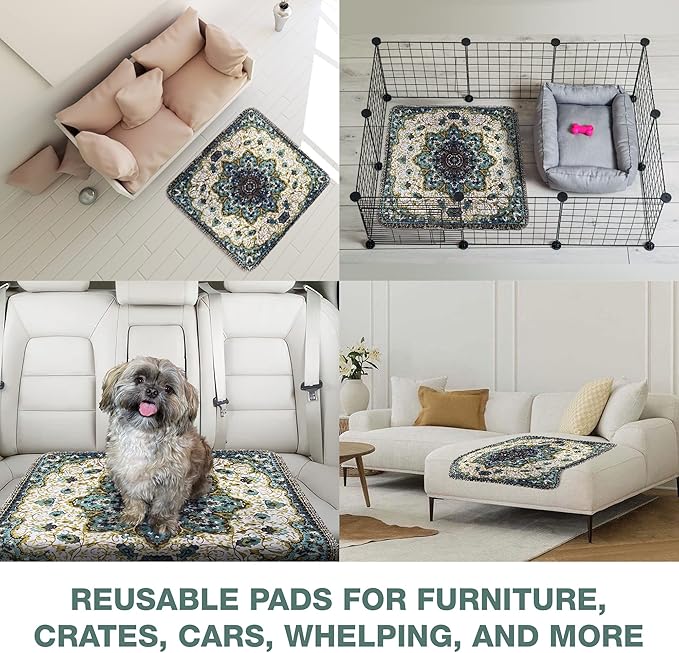 Washable Pee Pads for Dogs - Super Absorbent Reusable Puppy Training Pads - 100% Waterproof, Leak-Proof & Non-Slip Whelping Pads for Pet Housebreaking