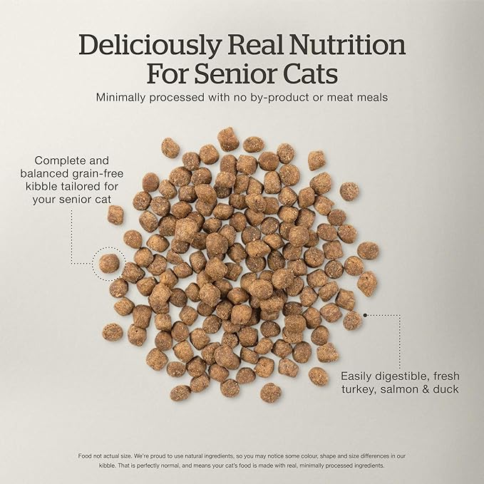 Now Fresh Grain-Free Senior Dry Cat Food with Turkey, Salmon & Duck, Premium Kibble Made with Real Meat & Fish, Chicken-Free Recipe, Supports Healthy Weight Management, 16 lb Bag