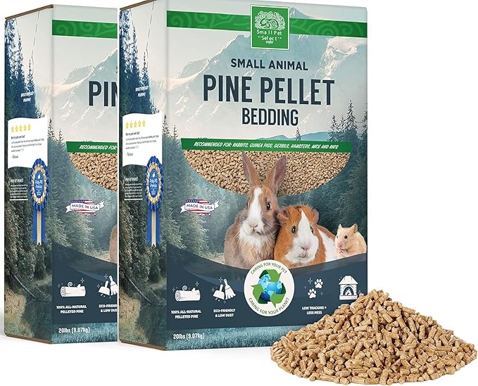 Small Pet Select Pine Pellet Bedding 40lb, Litter Pellets for Rabbit, Guinea Pig, Hamster, Bunny and Other Small Animals, Made in USA, 40lb