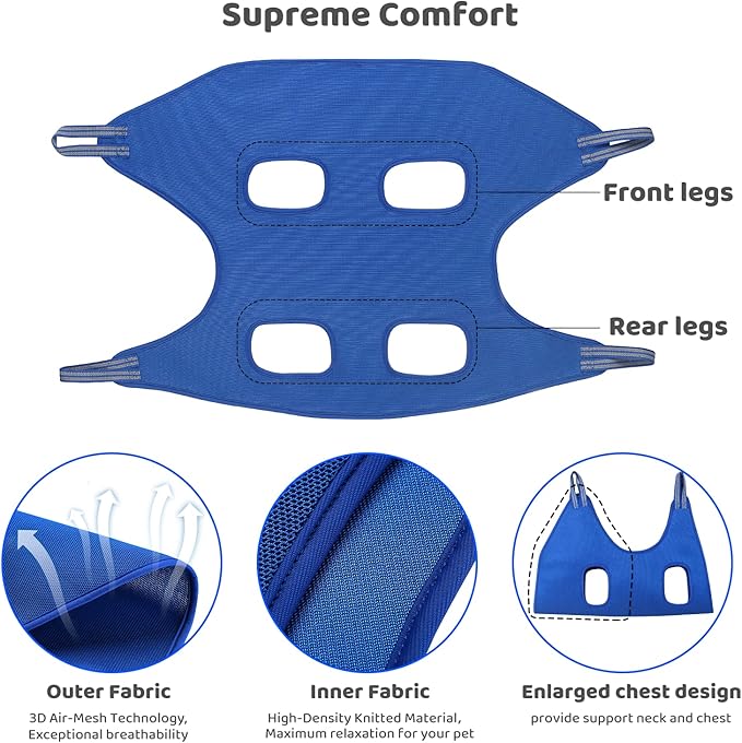 Guzekier Dog Grooming Hammock for Trim Nail, Dog Sling for Grooming, Dog Hammock Restraint Bag with Nail Clippers/Trimmer, Nail File, Pet Comb,Ear/Eye Care (Weight: 20-45 LBS)