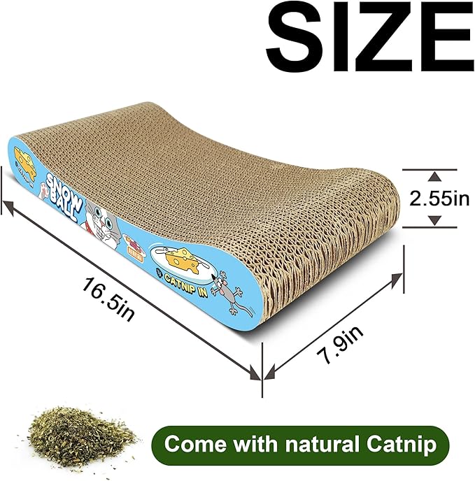 TTCAT Cat Scratching Pad, 2 Pack Corrugated Cat Scratcher Cardboard, Bone Type Durable Cat Scratching Board Reversible with Catnip for Furniture Protection…