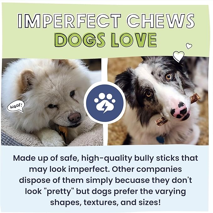 Pawstruck Natural Bizarre Bully Sticks Bargain Bag for Dogs and Puppies – Variety Pack of 5–7" Long-Lasting, Eco-Conscious Beef Chew Treats – 8 oz Bag – Packaging May Vary