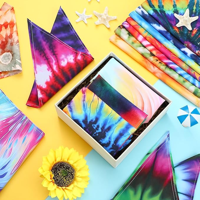 150 Pcs Tie Dye Dog Bandanas Bulk Pet Bibs Colorful Triangle Scarf Tie Dye Pet Bandanas for Medium Large Dogs Spring Summer Birthday Costume Decor