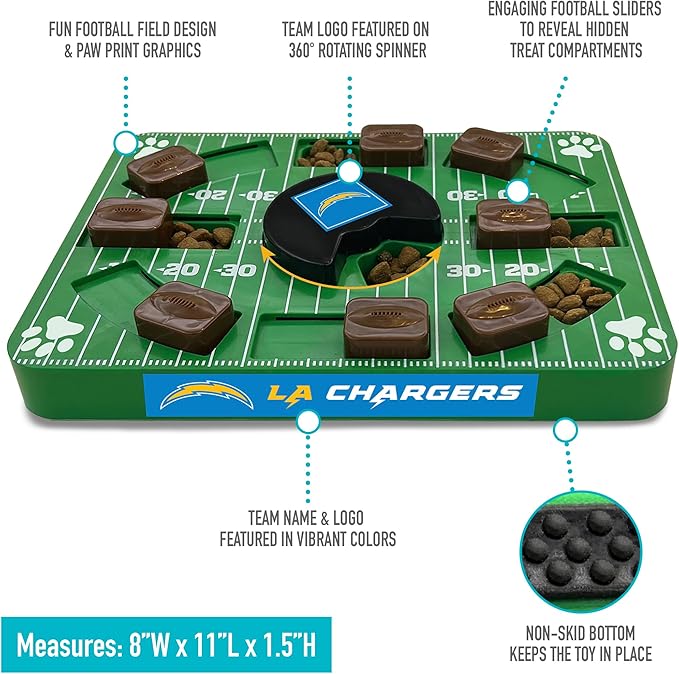 Pets First NFL Los Angeles Chargers Puzzle Toy - Interactive Dog Puzzle Treat Toy