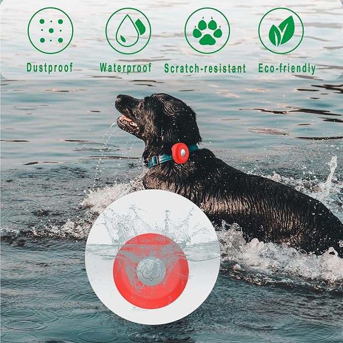 Airtag Holder for Dog Collar, Cibaabo Silicone Air Tag Case Cover Compatible with Apple Airtags for 0.8-1.2inch Cat Pet Collar Harness Loop