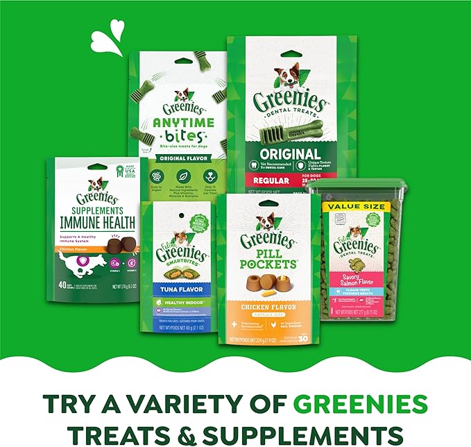 Greenies Original Teenie Dental Dog Treats, 3 oz. Pack (11 Treats)
