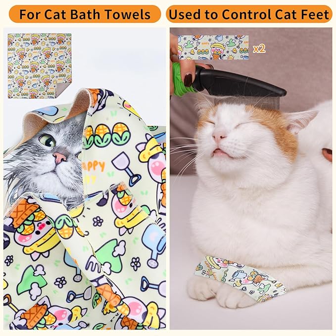 Cat Wrap for Grooming,Cat Wrap for Cutting Nails,Self-Adherent Soft Cat Blanket，Restrain The Cat to Keep Calm,Anti-Bite, Anti-Scratch, Wrap Anti-Escape Grooming Bags for Cats (Within 6lbs)