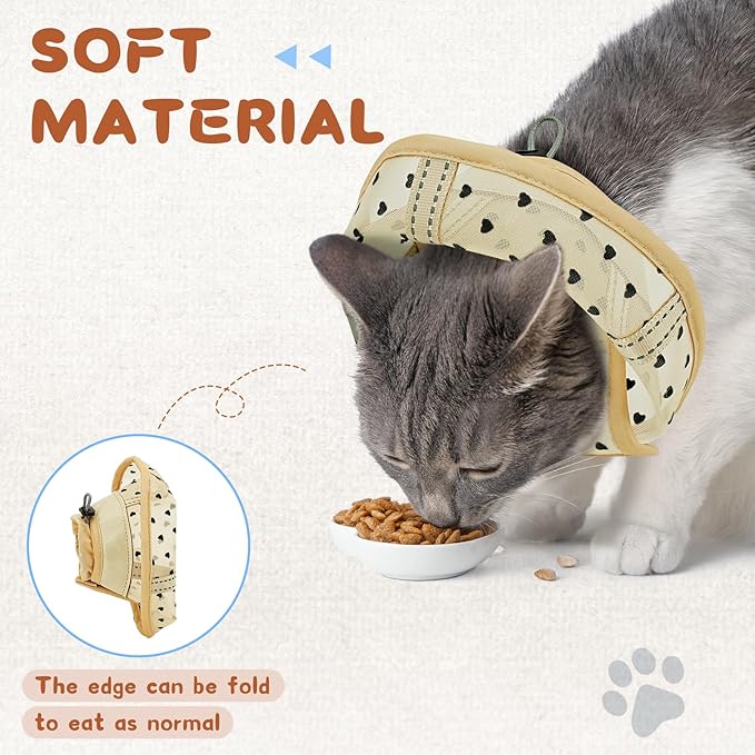 Supet Cat Cone Collar After Surgery, Soft Mesh Recovery Collar for Cats to Stop Licking and Scratching, Plastic Cone Alternative for Small Dogs, Medium, Large Cats