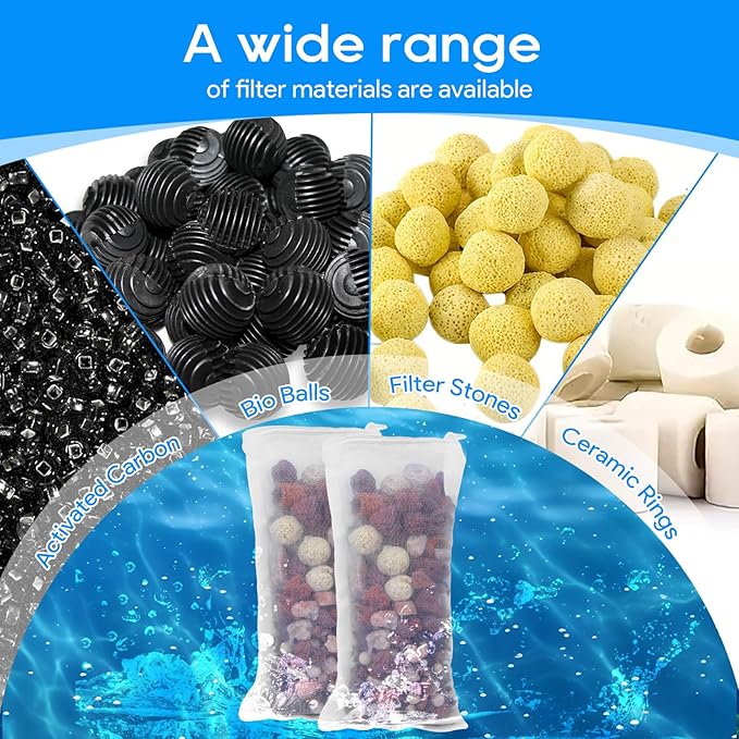 15PCS Media Bags for Aquarium, Extra Fine Mesh Bag Reusable Nylon Net Aquarium Filter Bags with Plastic Zipper for Extra Fine Resins Filter, 2.4 x 4 Inch