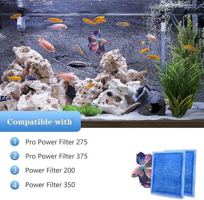 Aquarium Filter Cartridge 32 Pack Rite-Size C Filter Replacement Cartridges Compatible with PRO Power Filters 275/375 /Power Filters 200/350