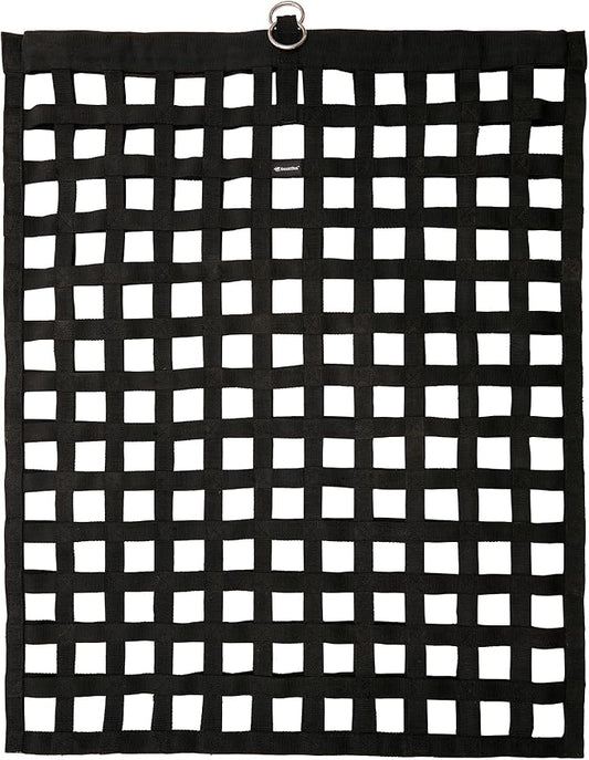 SmartEquine Slow Feed Hay Bag for Horses | Hay Feeder Net with Resistant Nylon | Gator Mouth Enclosure for Easy Loading | Fits 10-15 lbs of Hay | 4 Flakes Bag | 37" x 30" | Black | 2" Holes