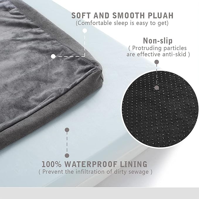 Orthopedic Memory Foam Dog Bed for Large Dogs, Cooling Dog Beds -Waterproof Pet Bed Mats for Crate with Removable Washable Cover,Ideal for Arthritic Dogs (47inch,110Lbs)