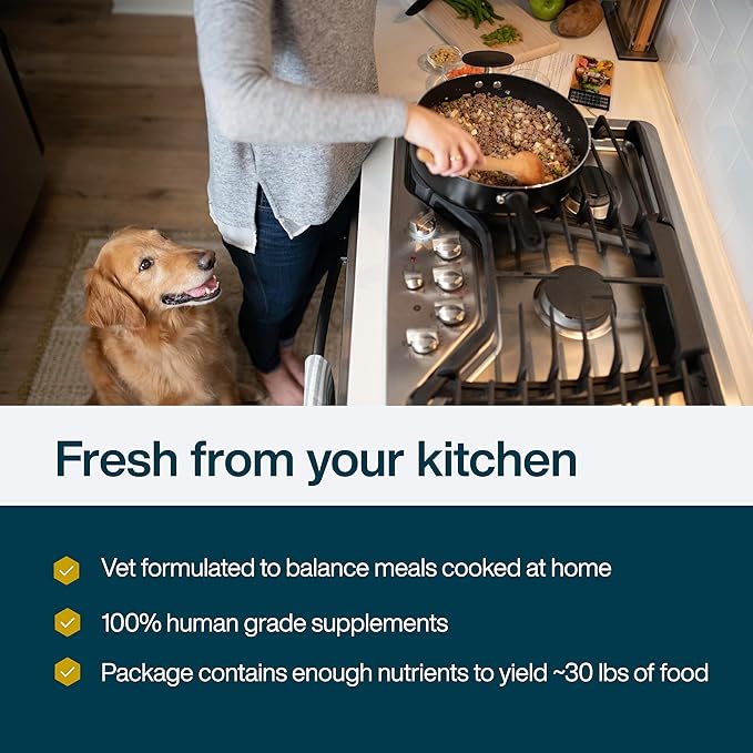 JustFoodForDogs DIY Nutrient Blend for Homemade Dog Food, Chicken & White Rice