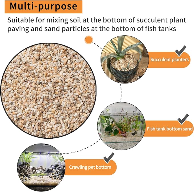 2lb Mixed Sand Rocks Pebbles Pumice Potting Soil Amendment Succulent Cactus Bonsai Gritty Rock Decorative Gravel for Succulents, Bonsai, Vase Fillers,Terrarium Plants