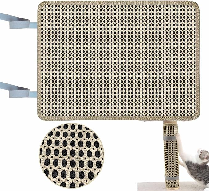 Cat Nail File Scratcher Wrapped Around a Scratching Post, Scratch Pad with 80 Aluminum Oxide Grit, Helps Trim Cat's Nails