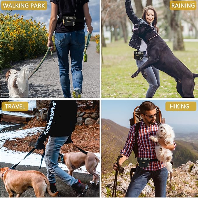 SZO Dog Treat Pouch with Pet Training Clicker, Dog Training Treat Pouch with Waist Belt Clip, Magnetic Closure, Hands-Free Training - Camo