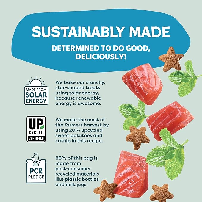 Shameless Pets Crunchy Cat Treats - Catnip Treats for Cats with Digestive Support, Kitten Treats with Real Ingredients, Natural & Healthy Flavored Feline Snacks - Fintastic Catnip, 1-Pk