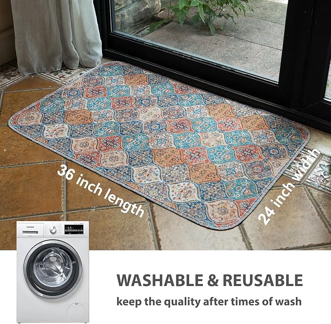 nunubaby 4PACK Washable Pee Pads for Dogs, Stylish, Non-Slip and Leak-Proof Pee Pads. Reusable Potty Pads for Dogs for Crates and Floors.(Cream/Multi, 24" x36")