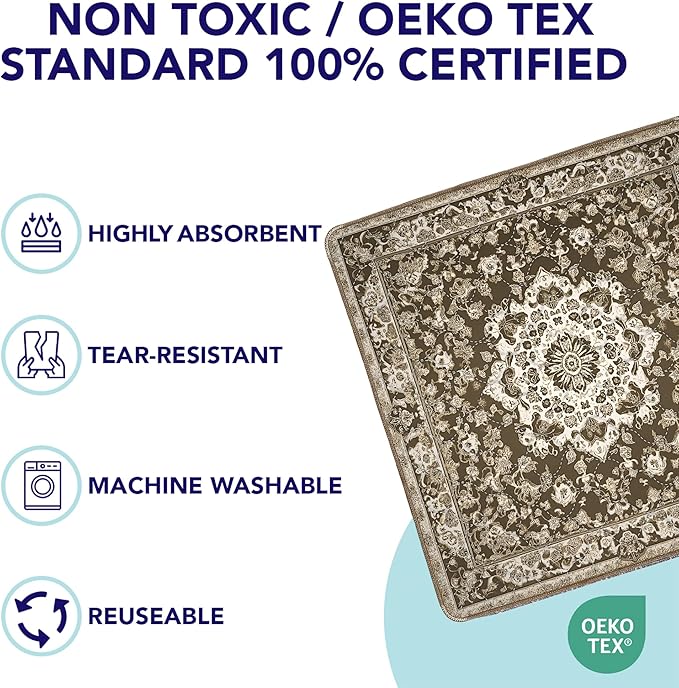 Washable Pee Pads for Dogs - Super Absorbent Reusable Puppy Training Pads - 100% Waterproof, Leak-Proof & Non-Slip Whelping Pads for Pet Housebreaking