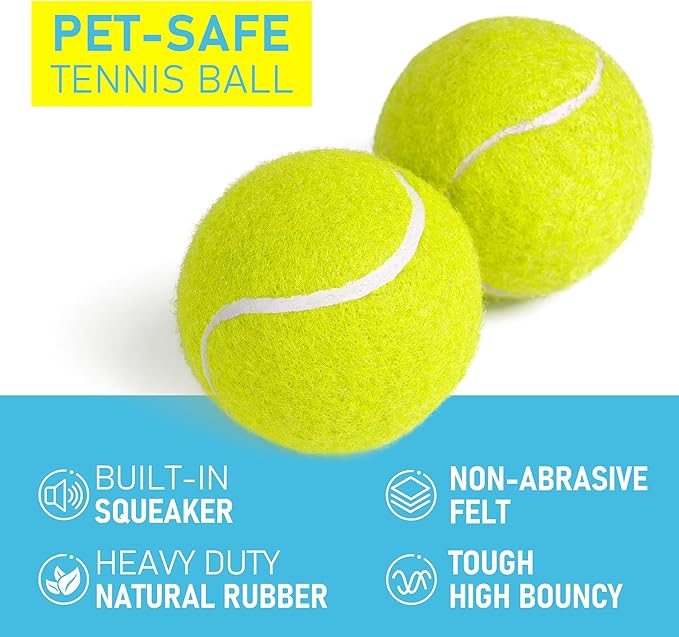 Prime Pets Toys for Dogs, 2.5 Inch Dog Toys, Interactive Pet Dog Toy Balls for Medium, Large Dogs, Tennis Balls for Dogs