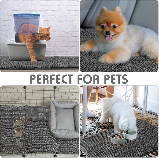 Amylove 4 Pcs Guinea Pig Cage Liner Guinea Pig Bedding Washable Fleece Pee Pads Reusable Small Animals Training Mat Small Animal Sleeping Bed for Bunny Hamster(Dark Gray,16 x 24 Inch)