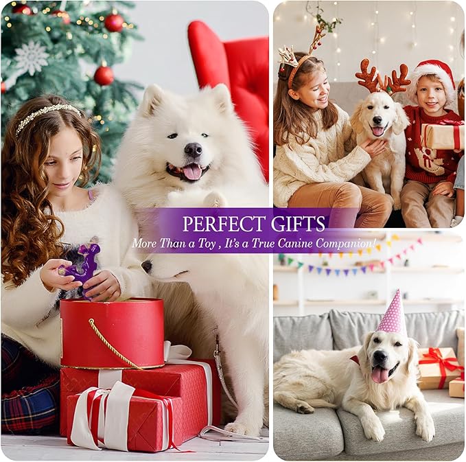 Tough Dog Toys for Aggressive Chewers 3 Pack, Indestructible Dog Toy for Large Dogs, Bacon Flavored, Keeps Dogs Busy