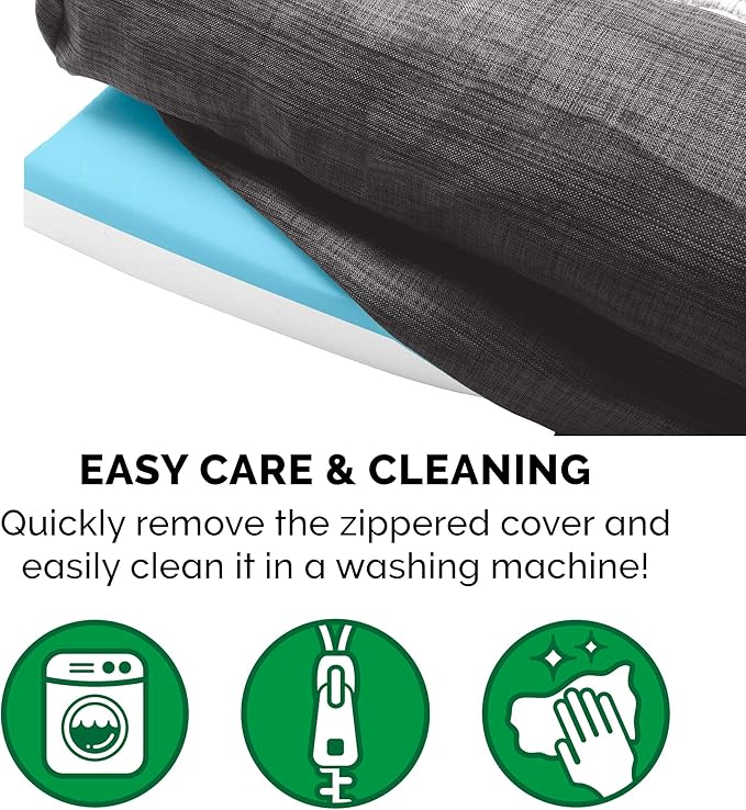 Furhaven Cooling Gel Dog Bed for Large Dogs w/ Removable Bolsters & Washable Cover, For Dogs Up to 125 lbs - Luxe Faux Fur & Performance Linen Sofa - Charcoal, Jumbo Plus/XXL