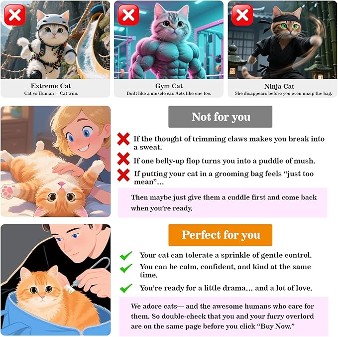 Cinf Cat Bathing Bag, Breathable Mesh Anti Scratch Adjustable Cat Grooming Bag for Nail Trimming, Bathing Soft Cat Washing Bag(Pink) M