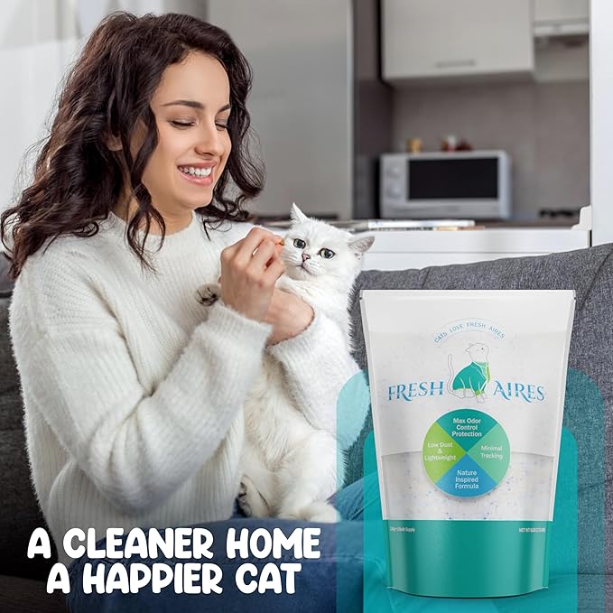 Silica Crystal Cat Litter – Unscented, Lightweight, Non-Clumping, Low Dust & Tracking, Long-Lasting Odor Control for Cats and Kittens – 6 lb Bag of Crystal Litter